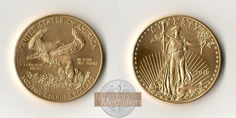 USA MM-Frankfurt  Feingold: 31,1g 50 Dollars (Eagle) 2010 