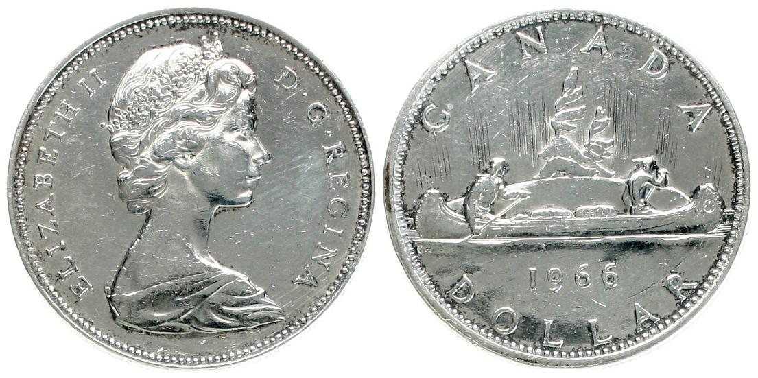  Canada: Elisabeth II., 1 Dollar 1966, näheres unten   