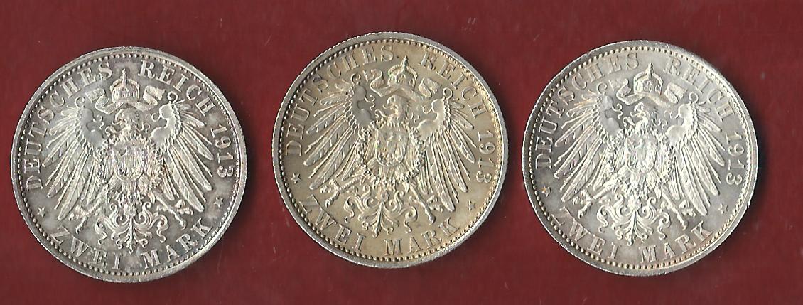  Kaiserreich Preussen 3x2 Mark Wilhelm II Uniform Münzankauf Koblenz Frank Maurer AK247   