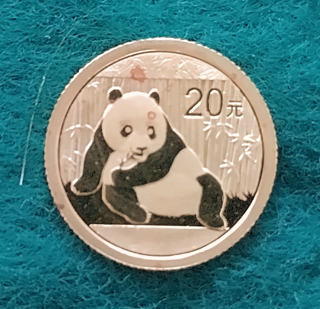  China Panda 20 Yuan Gold 1/20Unze Goldmünze 2015 prägefrisch   