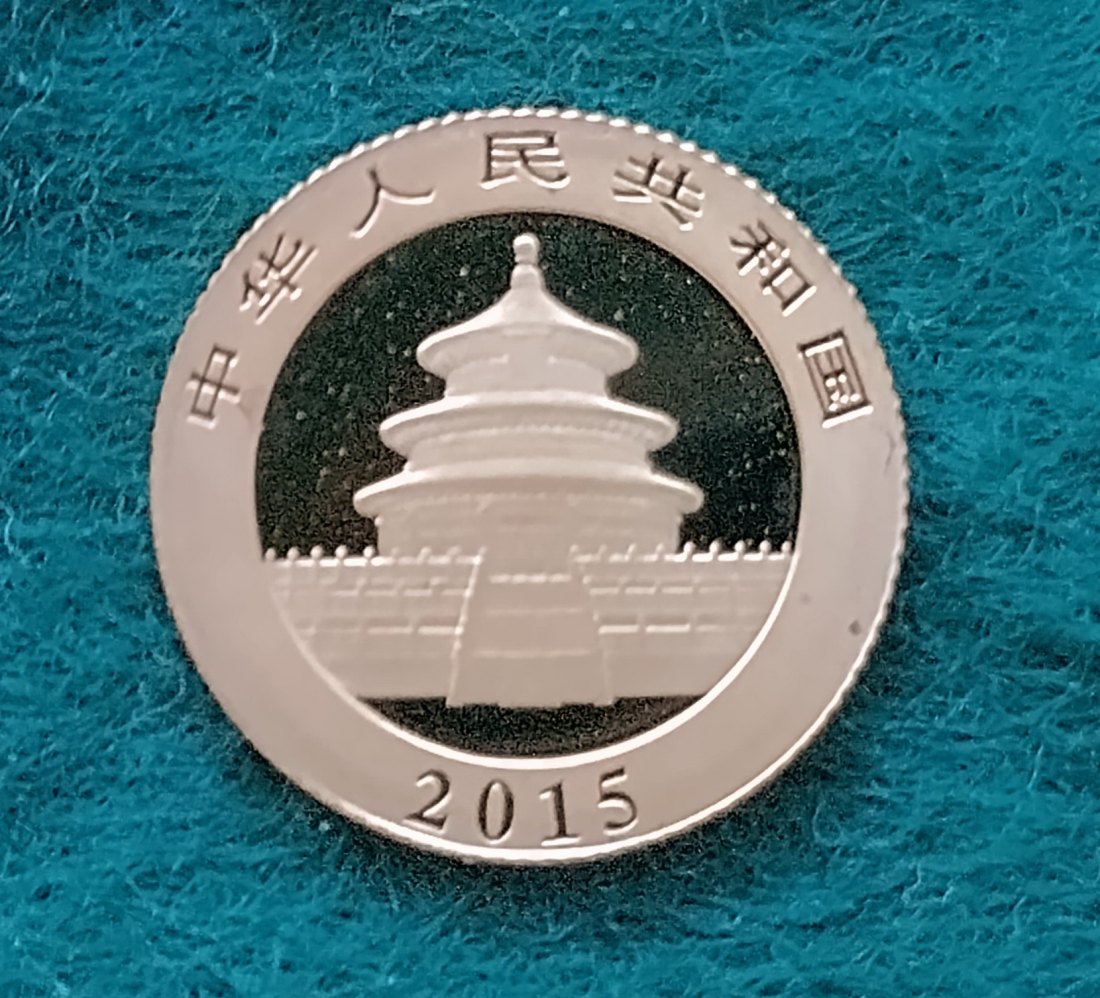  China Panda 20 Yuan Gold 1/20Unze Goldmünze 2015 prägefrisch   