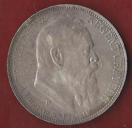 Kaiserreich Bayern Luitpold 3 Mark 1911 D Münzankauf Koblenz Frank Maurer AK253   