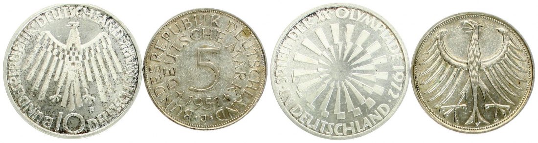  Deutschland: Lot von 2 Silbermünzen, 26,7 gr. Brutto 16,68 gr. FEINsilber   