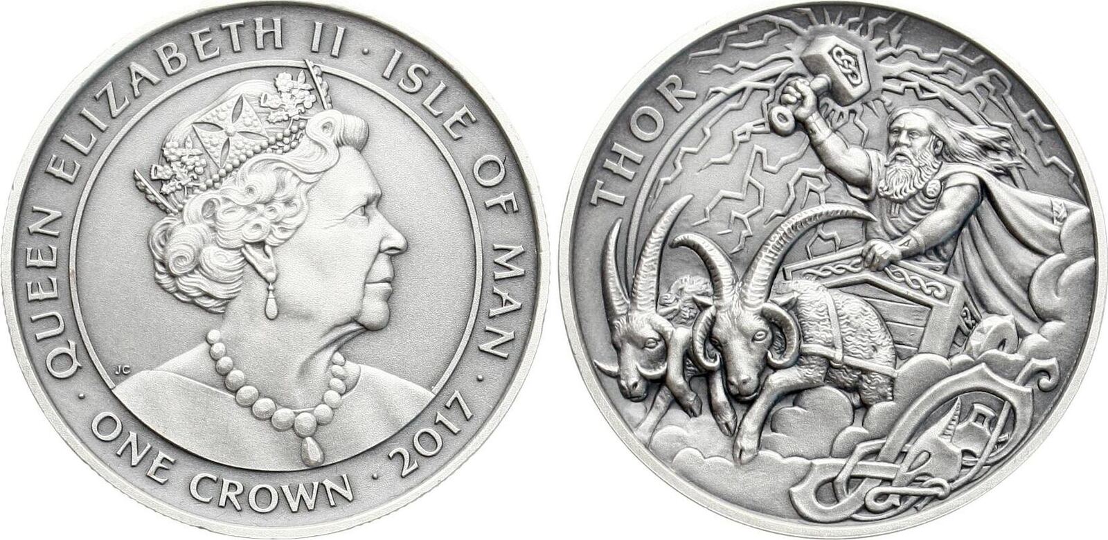  Isle of Man, Elisabeth II., One Crown 2017, selten, näheres siehe unten!   