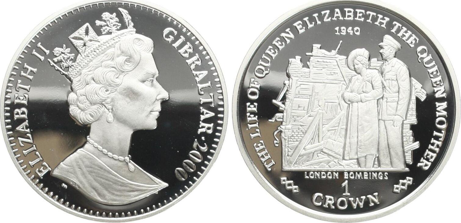  Gibraltar: Elisabeth II., 1 Crown 2000, näheres unten!   