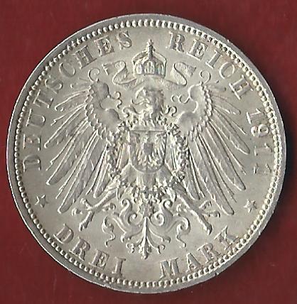  Kaiserreich Bayern Luitpold 3 Mark 1911 D Münzankauf Koblenz Frank Maurer Al852   