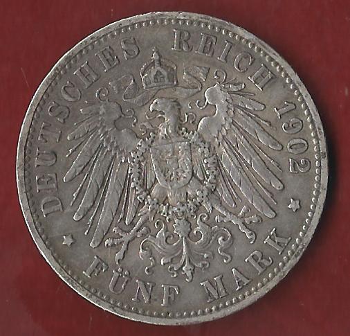  Kaiserreich Preussen 1902 5 Mark Münzankauf Koblenz Frank Maurer AK255   