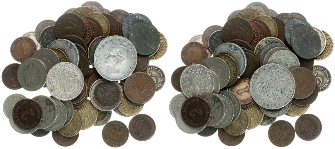  Deutschland: wertvolles Lot von über 230 Gramm Münzen, inkl. 2 Silbermünzen   