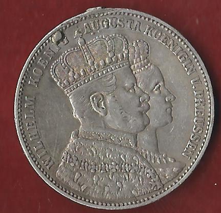  Preussen Krönungsthaler 1861 gehenkelt Münzankauf Koblenz Frank Maurer AK262   