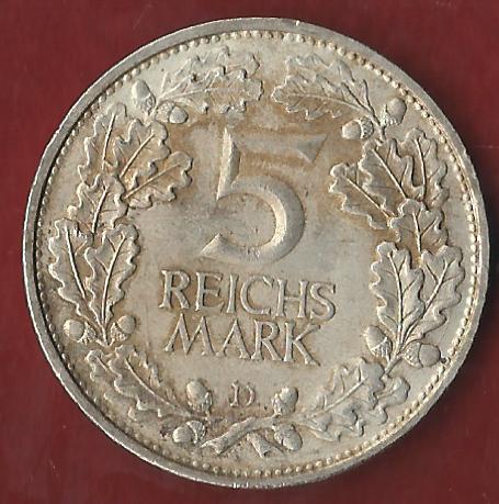  Weimar 5 Mark Rheinlande 1925 D Münzankauf Koblenz Frank Maurer AK264   