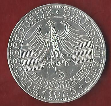  BRD 5 Mark M.v. Baden 1955 Münzankauf Koblenz Frank Maurer AK271   
