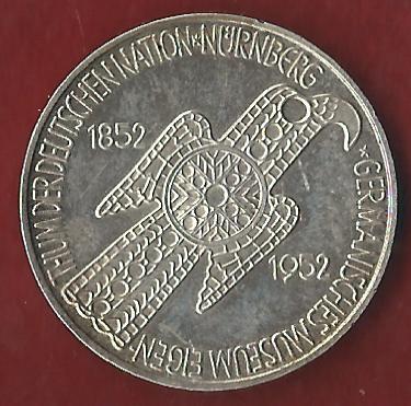  BRD 5 Mark Germanisches Museum 1952 Münzankauf Koblenz Frank Maurer AK273   