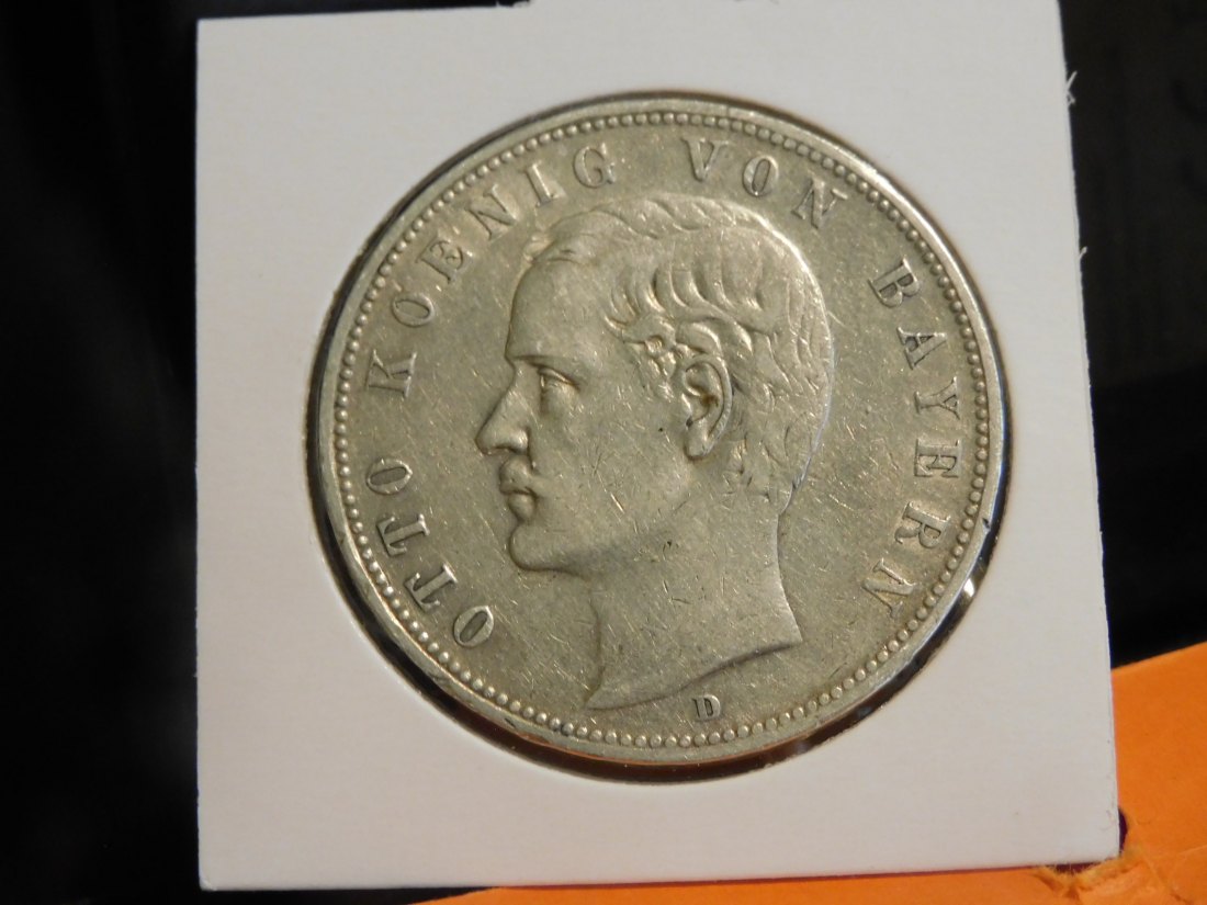 GERMANY 5 MARK 1900 BAVARIA.GRADE-PLEASE SEE PHOTOS.