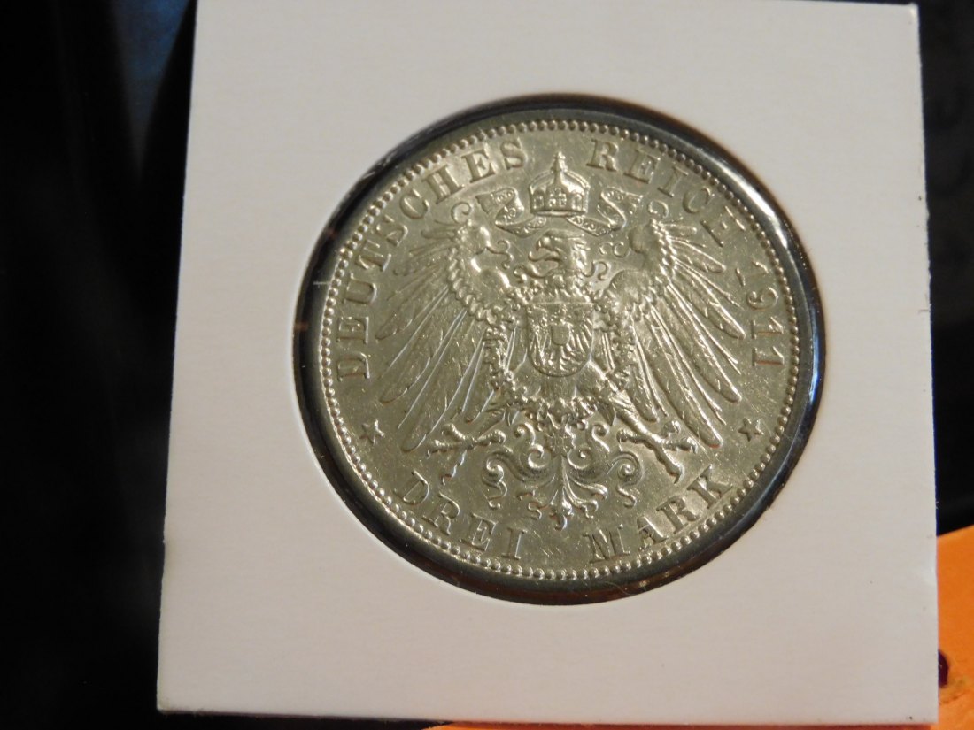  GERMANY 3 MARK 1911 ANHALT.GRADE-PLEASE SEE PHOTOS.   