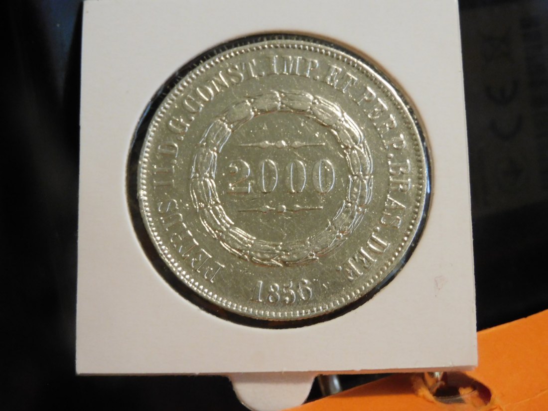  BRAZIL 2000 REIS 1856.GRADE-PLEASE SEE PHOTOS.   