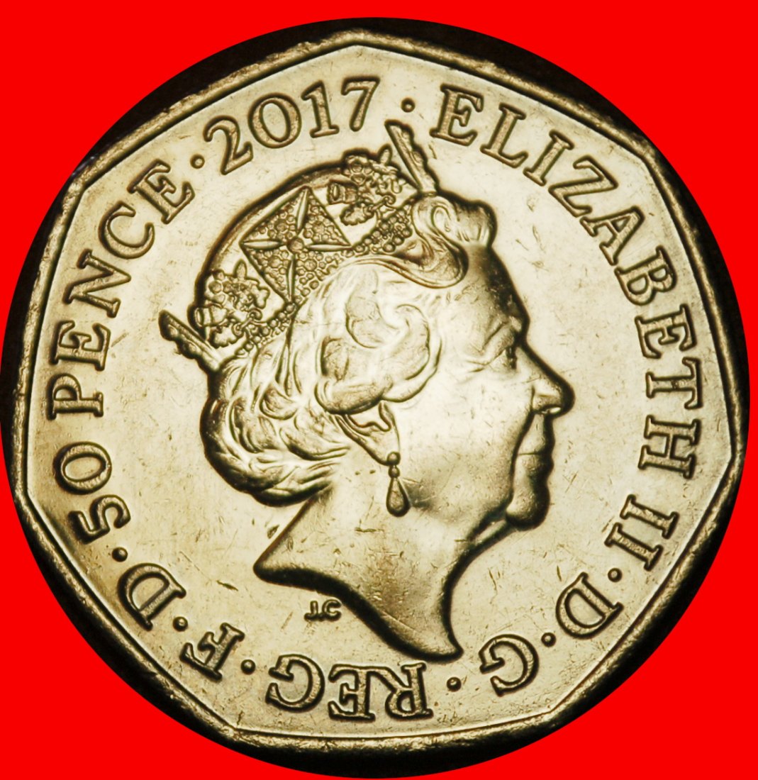  ⰆRABBIT 1904:GREAT BRITAIN★50 PENCE 2017 MINT LUSTRE! ELIZABETH II 1953-2022★LOW START ★ NO RESERVE!   