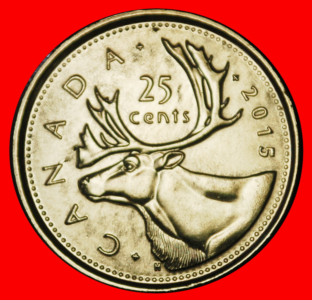  ⰆDEER (1937-2025):CANADA★25 CENTS 2015★DISCOVERY COIN★ELIZABETH II 1953-2022★LOW START ★ NO RESERVE!   