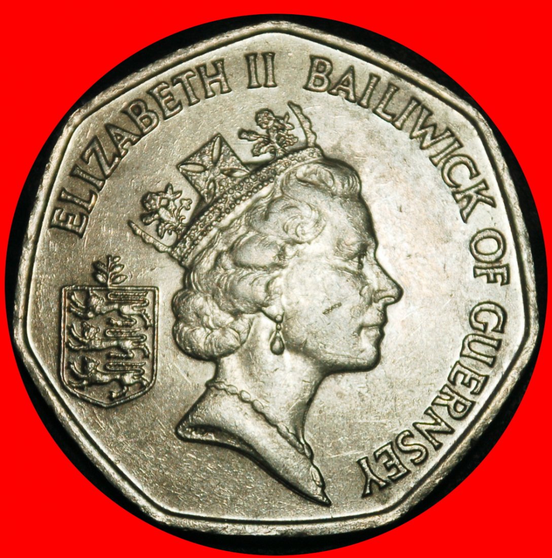  Ⰶ GREAT BRITAIN (1985-2012): GUERNSEY★50 PENCE 1997★ELIZABETH II (1953-2022)★LOW START ★ NO RESERVE!   