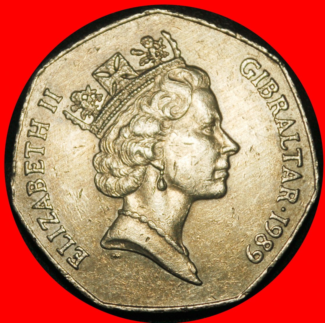  Ⰶ GROSSBRITANNIEN (1988-1989): GIBRALTAR ★50 PENCE 1989AA  ELISABETH II. (1953-2022)★OHNE VORBEHALT!   