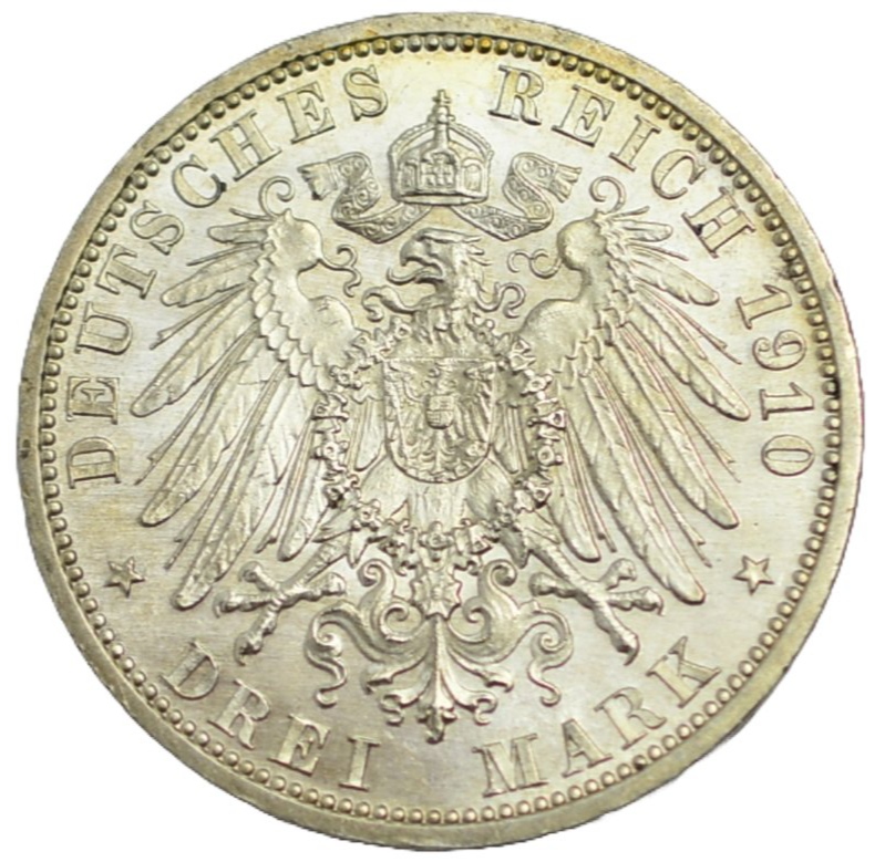  3 MARK Sachsen Weimar Eisenach 110 Jaeger 161 VZ/ Stempelglanz   