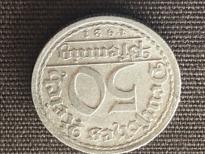 Münze Umlaufmünze Deutsches Reich 50 Pfennig 1921 Münzzeichen A