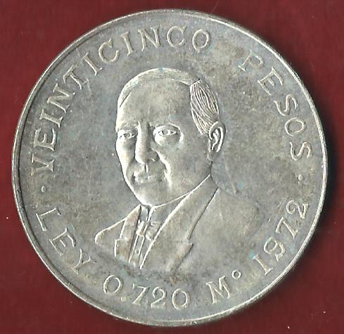  Mexico Venti Cinco Pes. 1972 Münzankauf Koblenz Frank Maurer AK284   