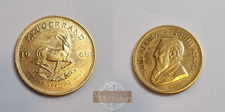 Süd Afrika MM-Frankfurt Feingold: 31,1g 1oz Krügerrand 1968 