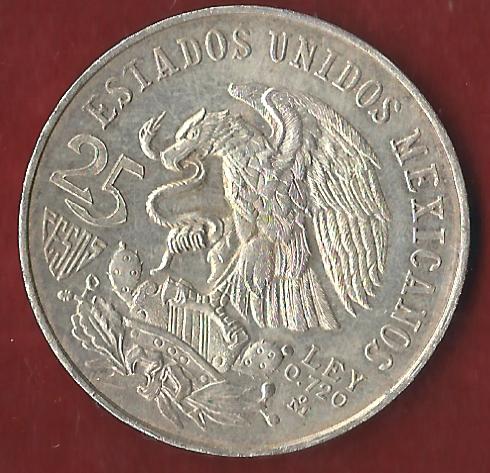  Mexico 25 Pes. 1968  Münzankauf Koblenz Frank Maurer AK293   