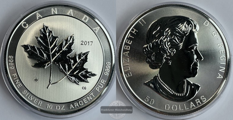  Kanada  50 Dollar 2017 Maple Leaf   FM-Frankfurt N#139380  Feinsilber: 311,1g   