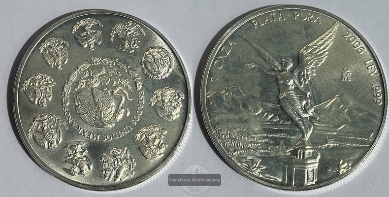  Mexico 1 Onza Libertad Plata Pura 2006 FM-Frankfurt KM#639 Feinsilber: 31,06   