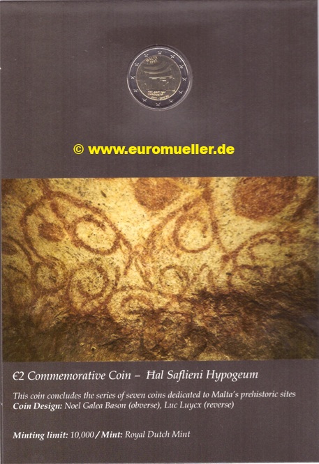 Malta 2 Euro Gedenkmünze 2022...Hypogeum von Ħal-Saflieni...bu.   