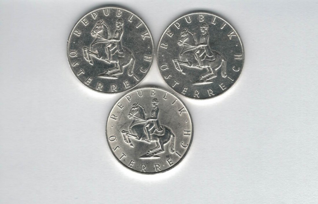  5 Schilling 1961 1962 1968 3 Stk silber á 3,32 fein Österreich Spittalgold9800 /1054   