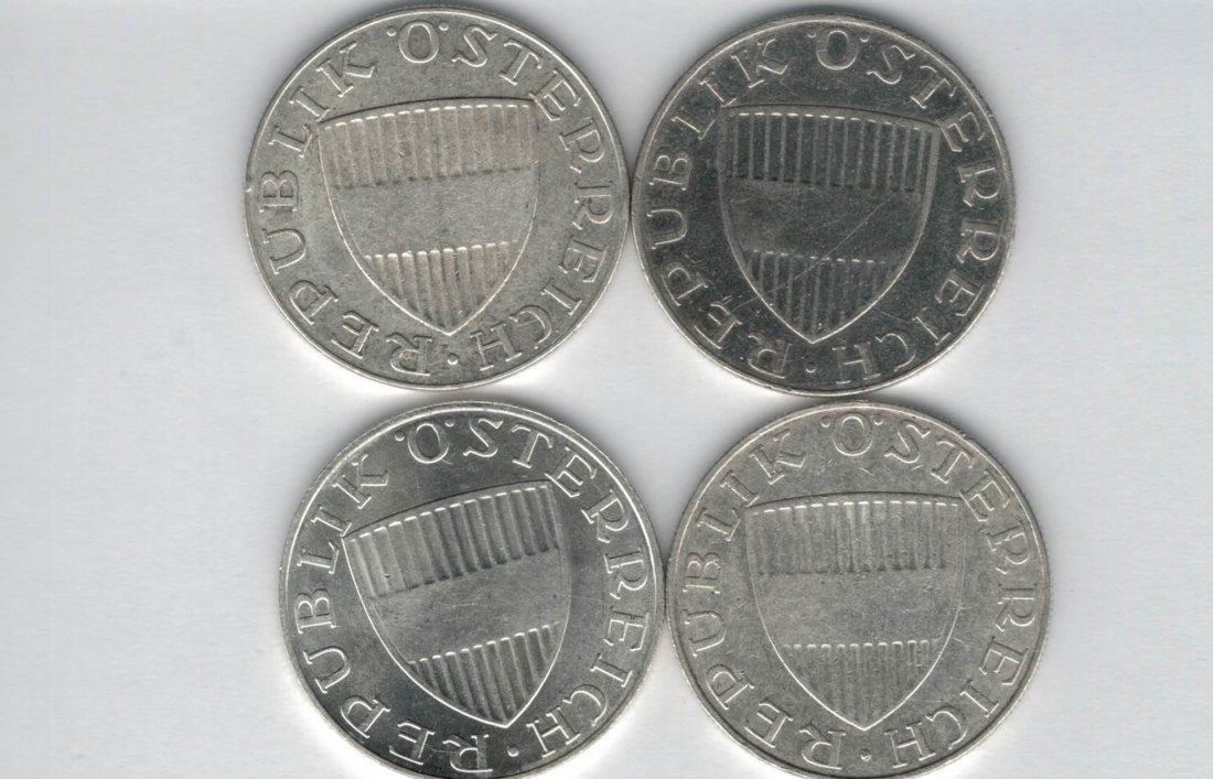  10 Schilling 1957 1958 1959 1965 Ag silber á 4,8g fein Österreich 2. Republik Spittalgold9800 (4785)   