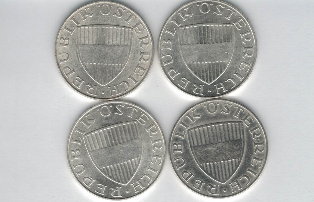  10 Schilling 1966 1967 1968 1969 Ag silber á 4,8g fein Österreich 2. Republik Spittalgold9800 (4785)   