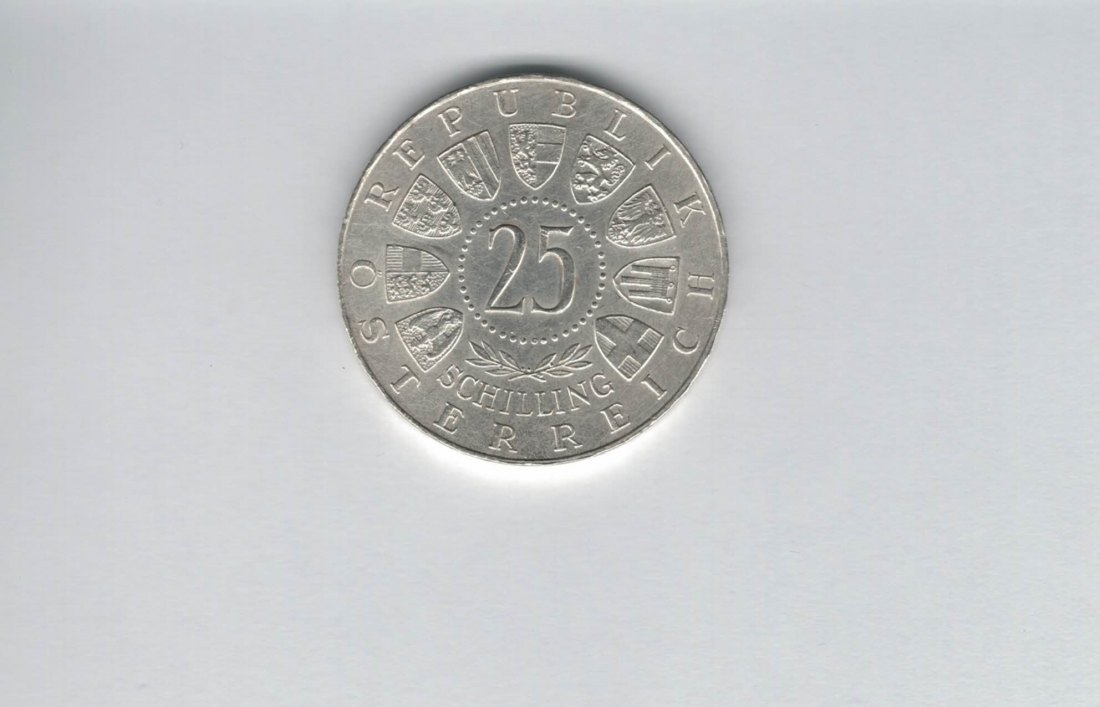  25 Schilling 1957 800 Jahre Mariazell 10,4g fein Ag Gedenkmünze Österreich Spittalgold9800 (04588/3)   