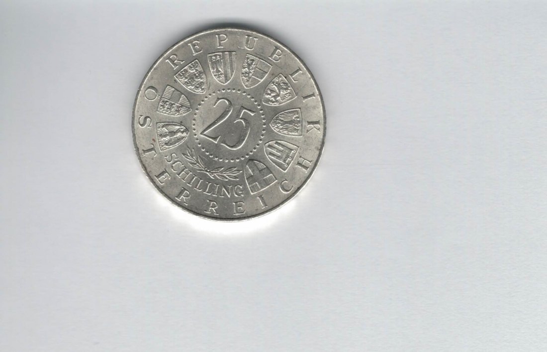  25 Schilling 1958 Carl Auer von Welsbach silber 10,4g fein Österreich Spittalgold9800 (4588/4)   