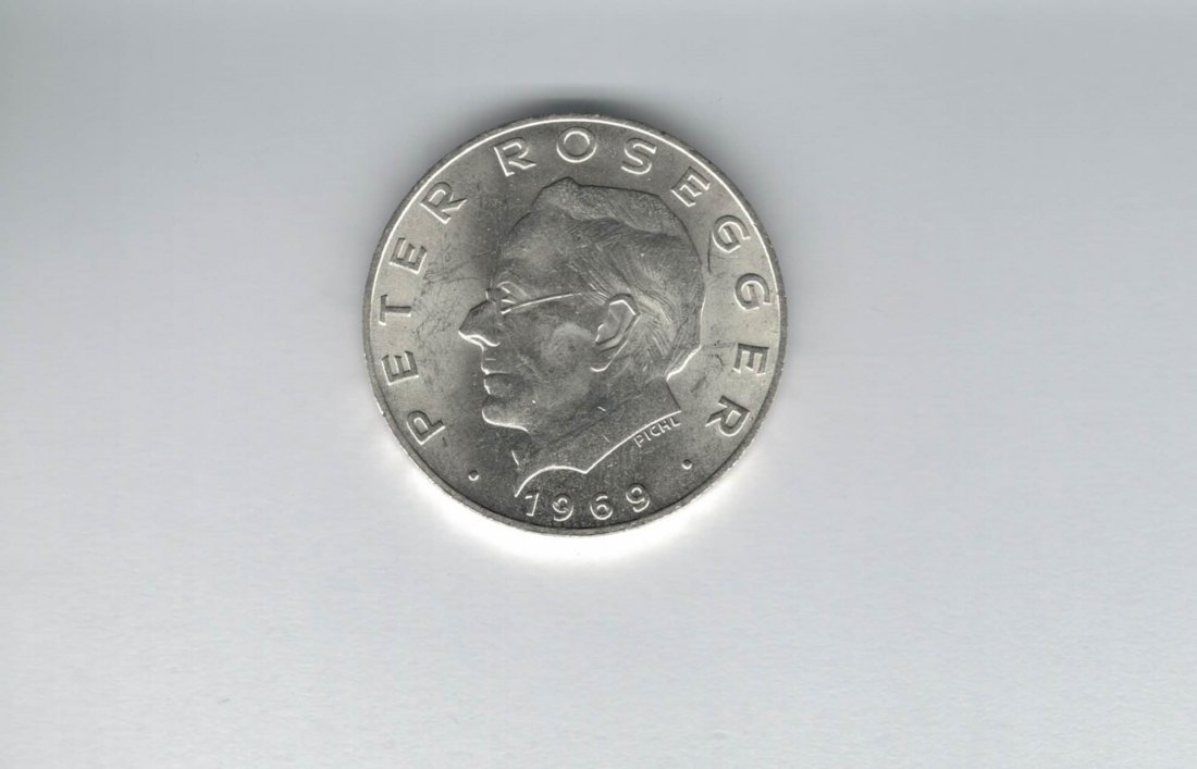  25 Schilling 1969 Peter Rosegger silber 10,4g fein Österreich 2. Rep Spittalgold9800 (4588/15)   