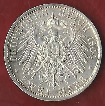  Kaiserreich 2 Mark Hessen 1904  Münzankauf Koblenz Frank Maurer AK307   