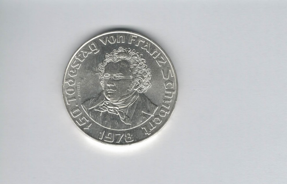  50 Schilling 1978 Franz Schubert silber 12,8g fein Österreich Spittalgold9800 (4504/5)   