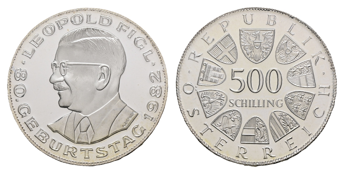  Österreich; 500 Schilling 1982; 80. Geburtstag Leopold Figl   