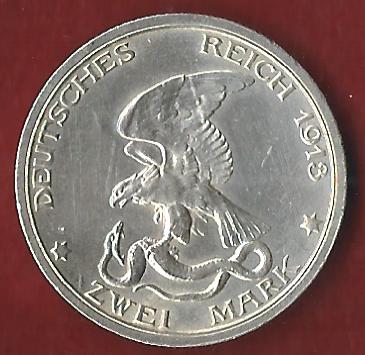  2 Mark Preussen Befreiungskriege 1913 Münzankauf Koblenz Frank Maurer AK311   