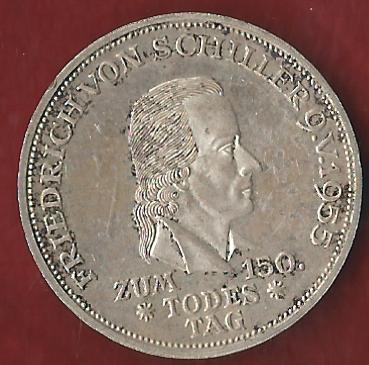  BRD 5 Mark Schiller 1955 Münzankauf Koblenz Frank Maurer AK313   