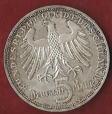  BRD 5 Mark Schiller 1955 Münzankauf Koblenz Frank Maurer AK313   