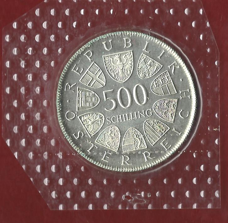  Österreich 500 Schilling 35 Euro Nennwert 1980 ST  Münzankauf Koblenz Frank Maurer AK316   
