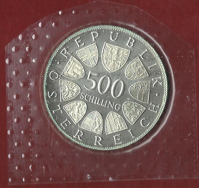  Österreich 500 Schilling 35 Euro Nennwert 1980 ST  Münzankauf Koblenz Frank Maurer AK317   