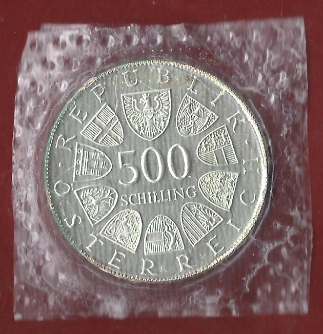  Österreich 500 Schilling 35 Euro Nennwert 1981 ST  Münzankauf Koblenz Frank Maurer AK319   