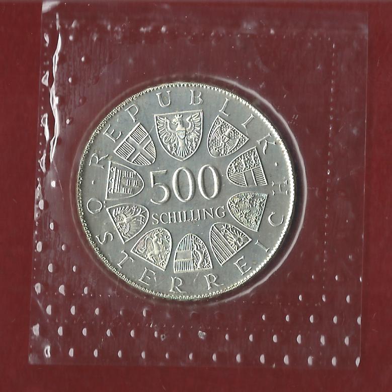  Österreich 500 Schilling 35 Euro Nennwert 1980 ST  Münzankauf Koblenz Frank Maurer AK321   