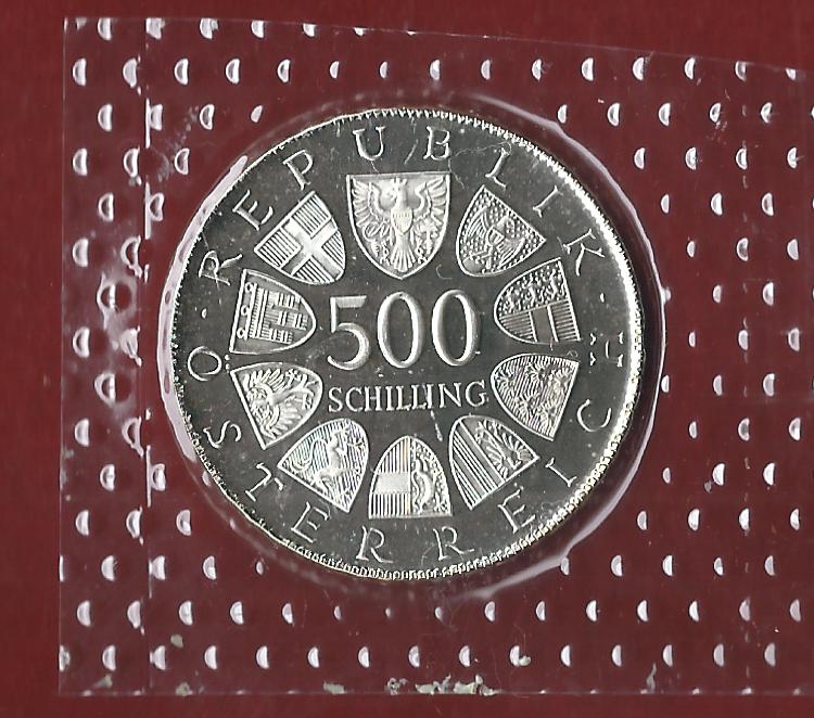  Österreich 500 Schilling 35 Euro Nennwert 1982 ST  Münzankauf Koblenz Frank Maurer AK324   