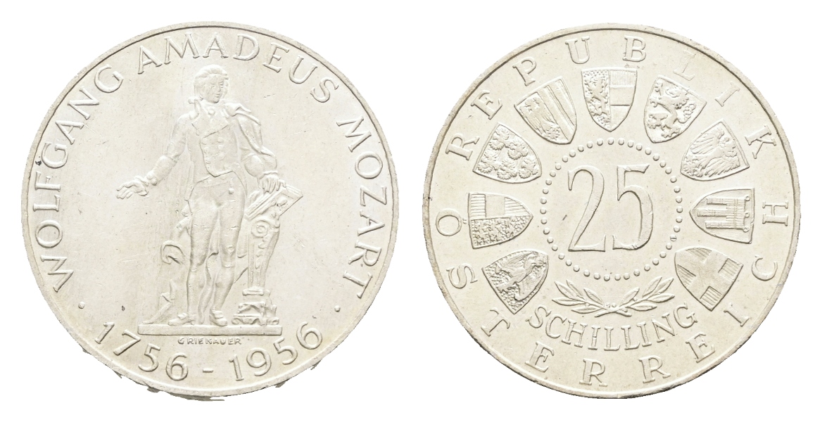  Österrreich; 25 Schilling 1956; Wolfgang Amadeus Mozart   