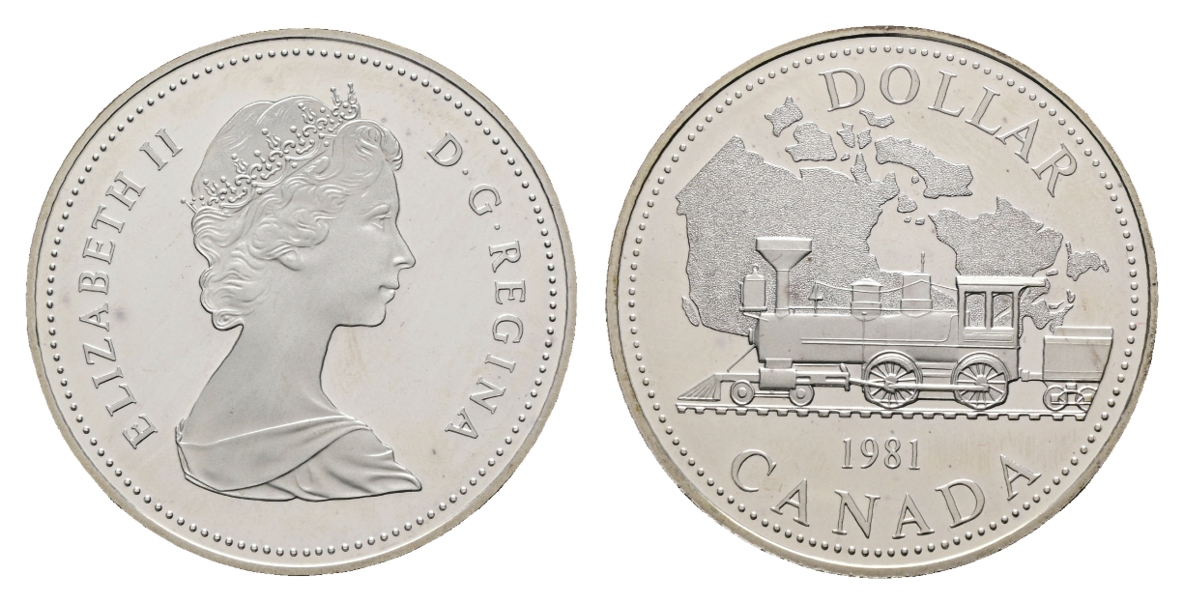  Ausland; Canada; Dollar 1981; Elizabeth II; in Schatulle   